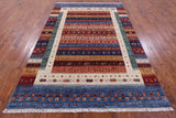 Tribal Persian Gabbeh Hand Knotted Wool Rug - 6' 7" X 9' 7" - Golden Nile