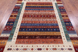 Tribal Persian Gabbeh Hand Knotted Wool Rug - 6' 7" X 9' 7" - Golden Nile