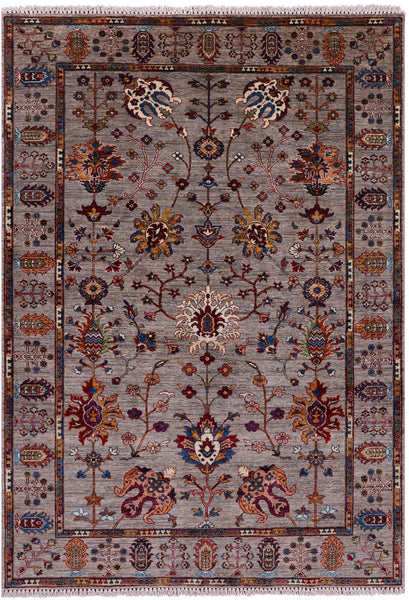Peshawar Hand Knotted Wool Rug - 5' 9" X 8' 1" - Golden Nile