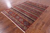 Khorjin Persian Gabbeh Handmade Wool Rug - 5' 7" X 7' 9" - Golden Nile