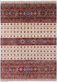 Ivory Khorjin Persian Gabbeh Hand Knotted Wool Rug - 5' 8" X 7' 8" - Golden Nile
