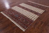 Ivory Khorjin Persian Gabbeh Hand Knotted Wool Rug - 5' 8" X 7' 8" - Golden Nile