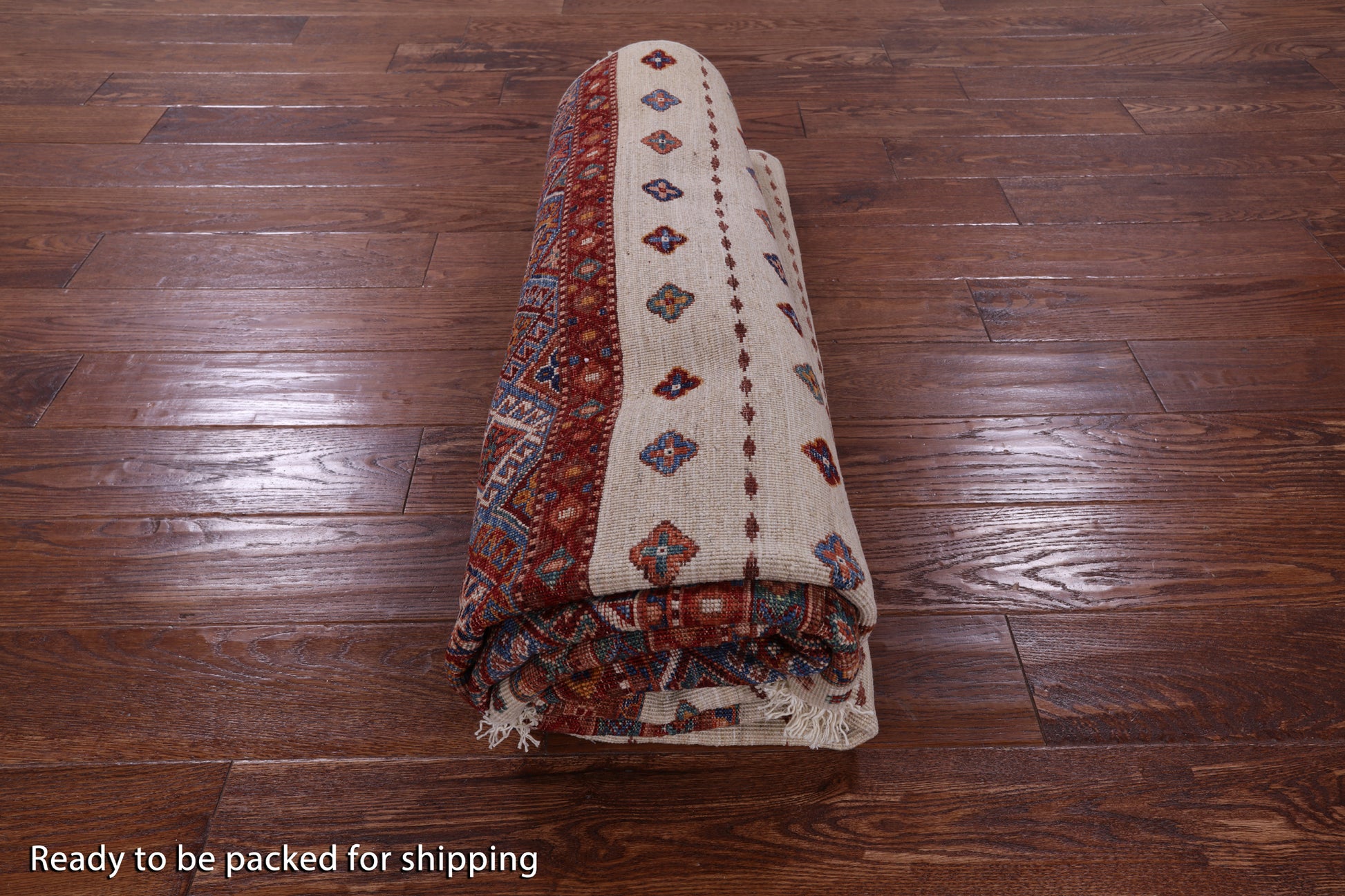 Ivory Khorjin Persian Gabbeh Hand Knotted Wool Rug - 5' 8" X 7' 8" - Golden Nile