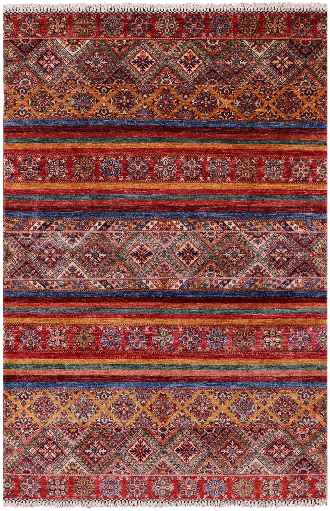 Khorjin Persian Gabbeh Handmade Wool Rug - 5' 6" X 7' 11" - Golden Nile