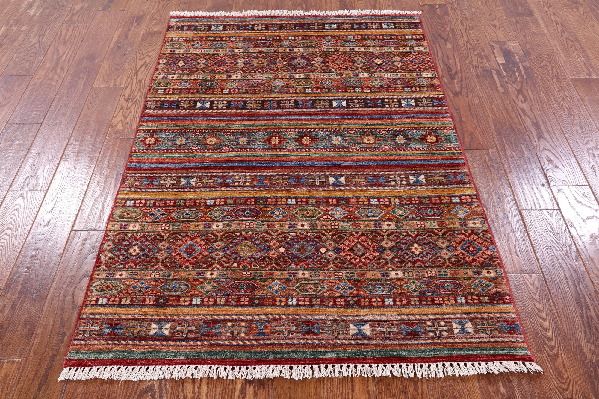 Khorjin Persian Gabbeh Handmade Wool Rug - 3' 11" X 5' 9" - Golden Nile