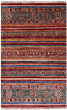 Khorjin Persian Gabbeh Hand Knotted Wool Rug - 4' 0" X 6' 3" - Golden Nile