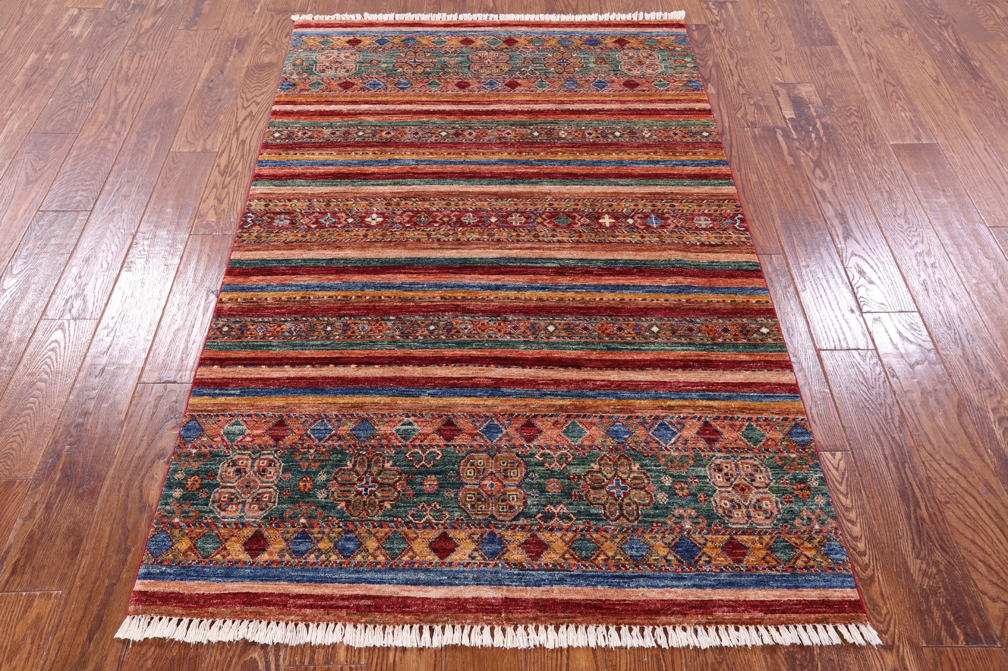 Khorjin Persian Gabbeh Hand Knotted Wool Rug - 4' 0" X 6' 3" - Golden Nile