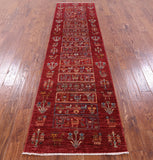 Tribal Persian Gabbeh Hand Knotted Wool Runner Rug - 2' 9" X 10' 5" - Golden Nile