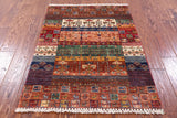 Tribal Persian Gabbeh Hand Knotted Wool Rug - 2' 11" X 3' 11" - Golden Nile