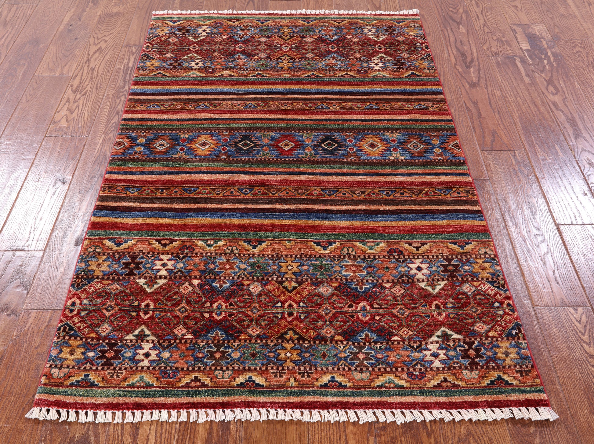 Khorjin Persian Gabbeh Hand Knotted Wool Rug - 3' 4" X 5' 1" - Golden Nile