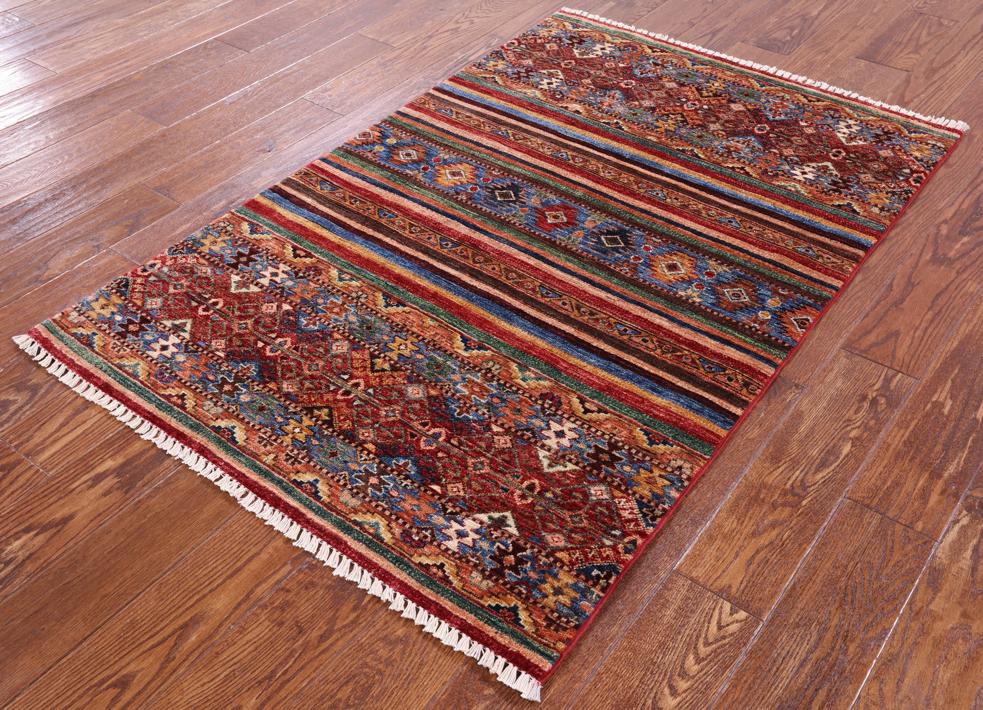 Khorjin Persian Gabbeh Hand Knotted Wool Rug - 3' 4" X 5' 1" - Golden Nile