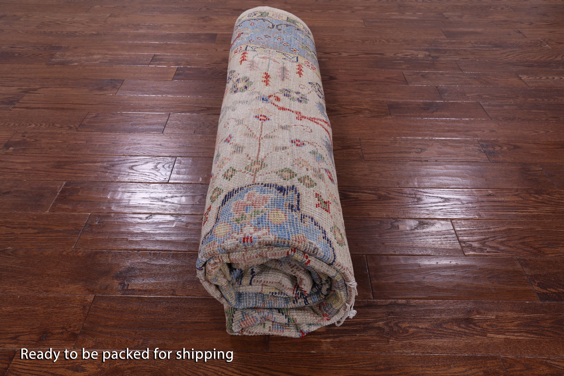 Ivory Turkish Oushak Hand Knotted Wool On Wool Rug - 8' 11" X 12' 2" - Golden Nile