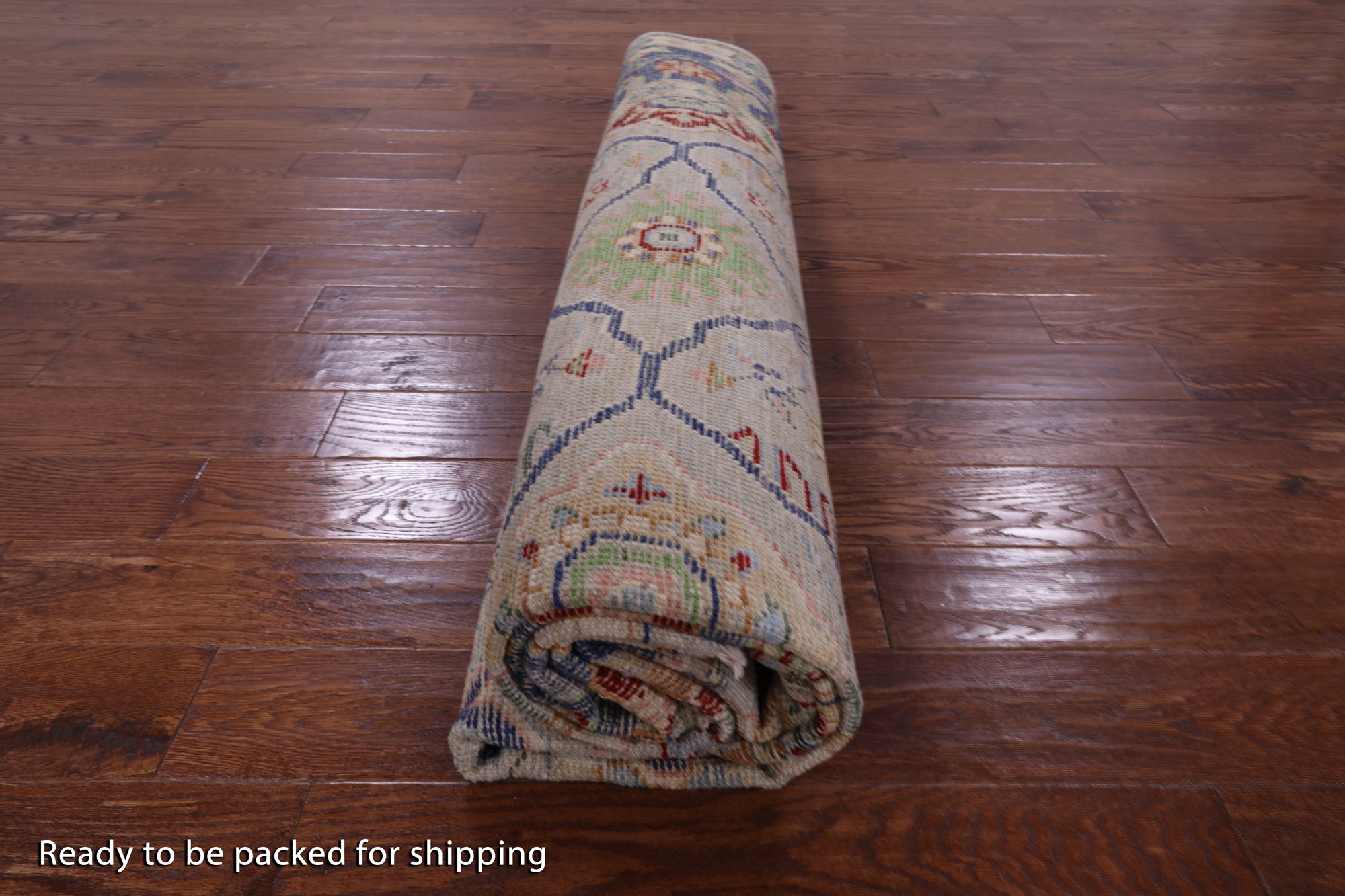 Square Turkish Oushak Hand Knotted Wool On Wool Rug - 9' 2" X 9' 6" - Golden Nile