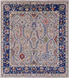 Square Turkish Oushak Hand Knotted Wool On Wool Rug - 9' 2" X 9' 6" - Golden Nile