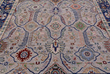 Square Turkish Oushak Hand Knotted Wool On Wool Rug - 9' 2" X 9' 6" - Golden Nile