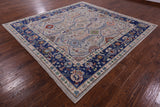 Square Turkish Oushak Hand Knotted Wool On Wool Rug - 9' 2" X 9' 6" - Golden Nile