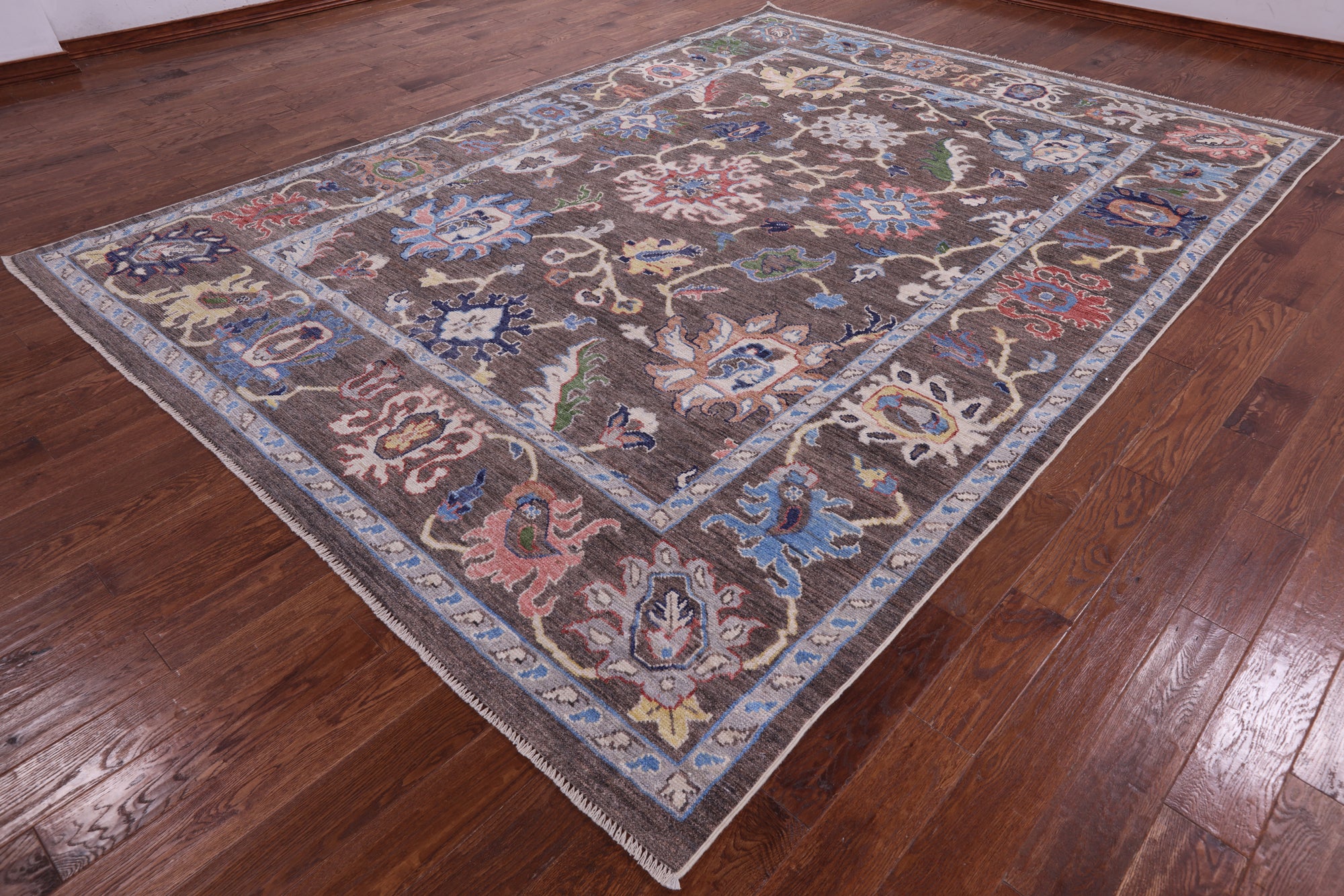 Turkish Oushak Handmade Wool On Wool Rug - 8' 11" X 12' 3" - Golden Nile