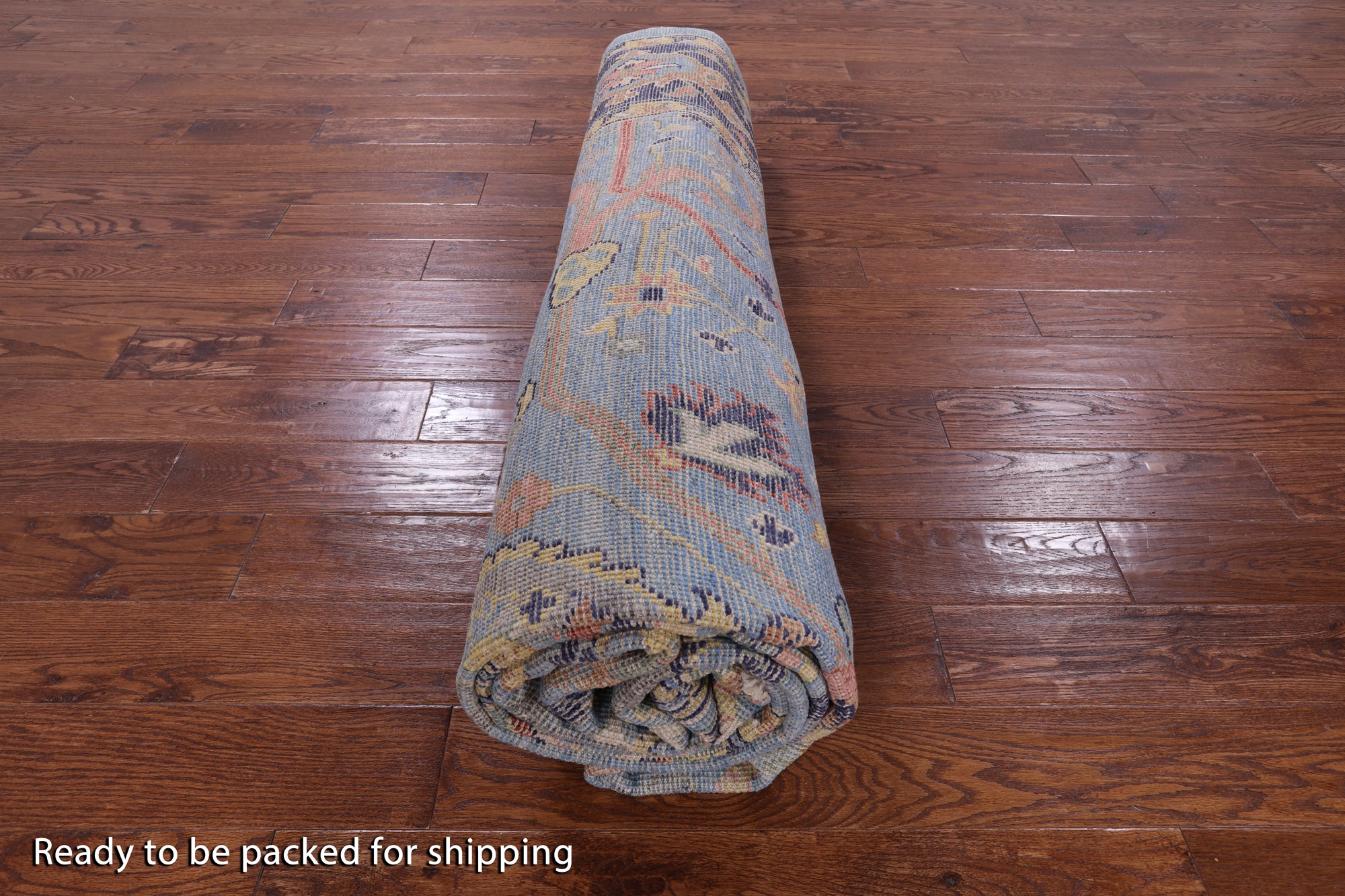 Blue Turkish Oushak Hand Knotted Wool On Wool Rug -  9' 1" X 12' 8" - Golden Nile