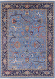 Blue Turkish Oushak Hand Knotted Wool On Wool Rug -  9' 1" X 12' 8" - Golden Nile