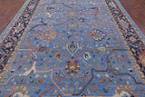 Blue Turkish Oushak Hand Knotted Wool On Wool Rug -  9' 1" X 12' 8" - Golden Nile