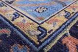 Blue Turkish Oushak Hand Knotted Wool On Wool Rug -  9' 1" X 12' 8" - Golden Nile