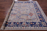 Grey Square Turkish Oushak Hand Knotted Wool On Wool Rug - 7' 10" X 8' 1" - Golden Nile