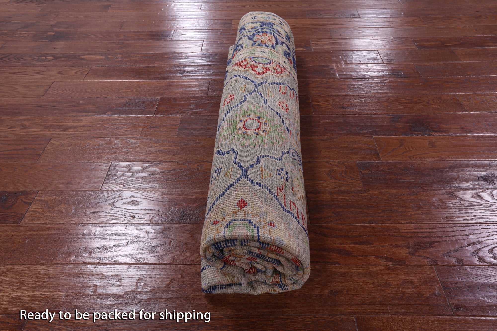 Grey Square Turkish Oushak Hand Knotted Wool On Wool Rug - 7' 10" X 8' 1" - Golden Nile