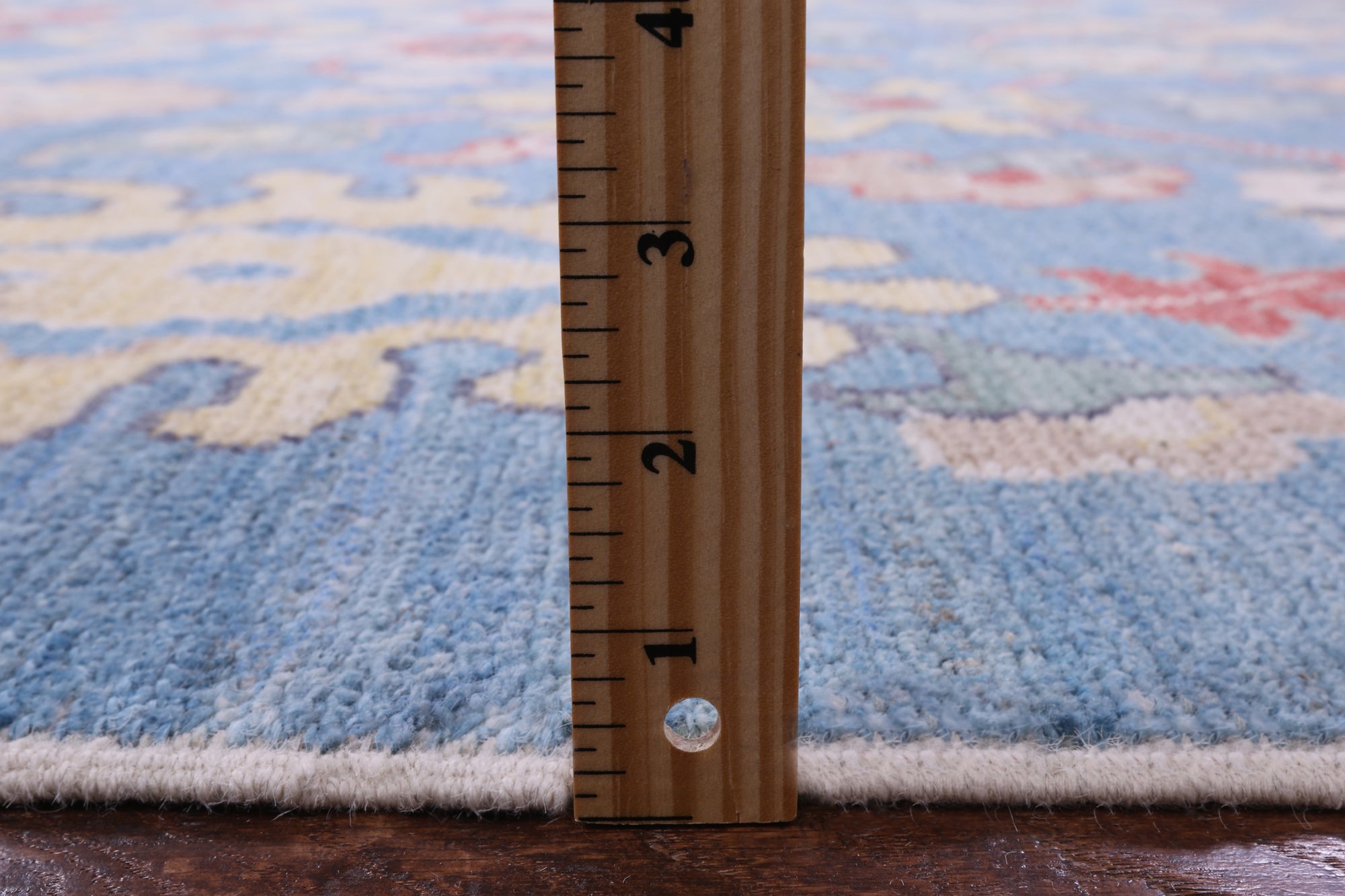 Blue Turkish Oushak Hand Knotted Wool On Wool Rug - 9' 0" X 12' 7" - Golden Nile