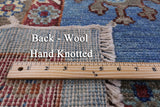 Blue Turkish Oushak Hand Knotted Wool On Wool Rug - 9' 0" X 12' 0" - Golden Nile