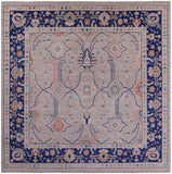 Ivory Square Turkish Oushak Handmade Wool On Wool Rug - 12' 0" X 12' 1" - Golden Nile