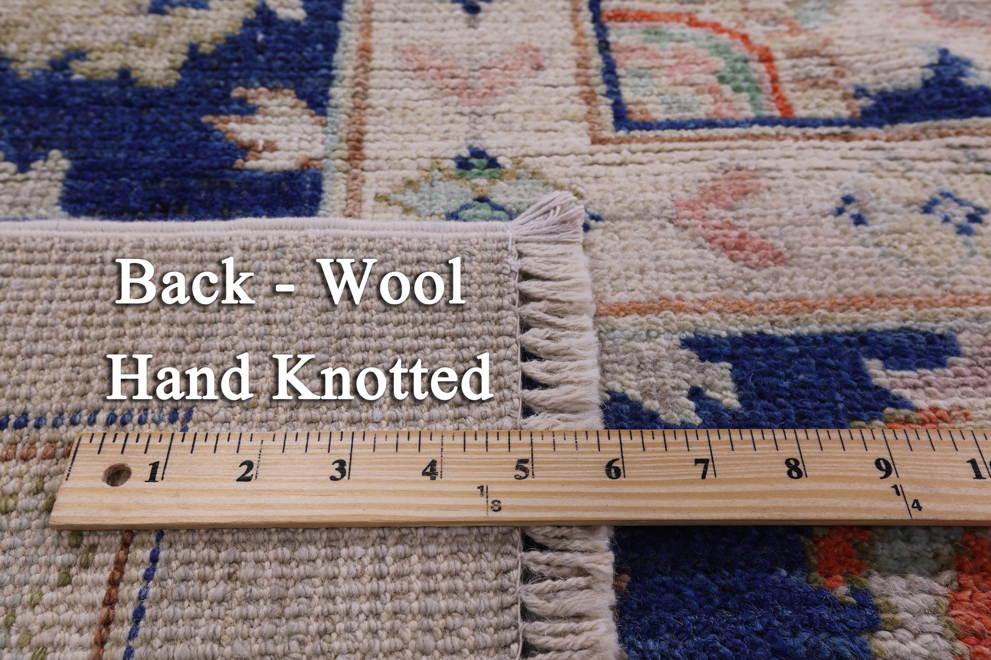 Ivory Square Turkish Oushak Handmade Wool On Wool Rug - 12' 0" X 12' 1" - Golden Nile