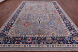 Grey Turkish Oushak Hand Knotted Wool On Wool Rug - 10' 0" X 13' 9" - Golden Nile