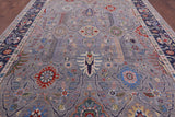 Grey Turkish Oushak Hand Knotted Wool On Wool Rug - 10' 0" X 13' 9" - Golden Nile