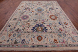 Ivory Turkish Oushak Hand Knotted Wool On Wool Rug - 8' 11" X 11' 10" - Golden Nile