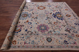 Ivory Turkish Oushak Hand Knotted Wool On Wool Rug - 8' 11" X 11' 10" - Golden Nile