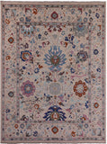 Ivory Turkish Oushak Hand Knotted Wool On Wool Rug - 8' 11" X 11' 10" - Golden Nile