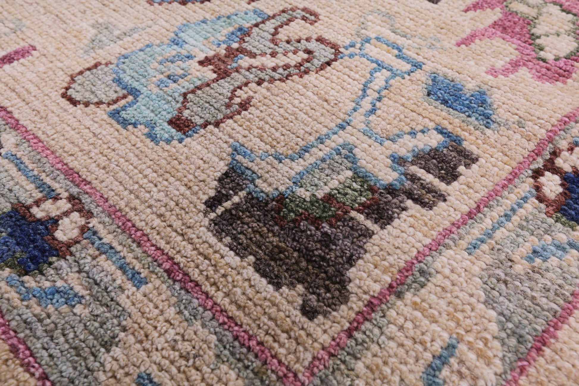 Ivory Turkish Oushak Hand Knotted Wool On Wool Rug - 8' 11" X 11' 10" - Golden Nile