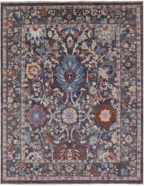 Grey Turkish Oushak Handmade Wool On Wool Rug - 9' 3" X 11' 11" - Golden Nile
