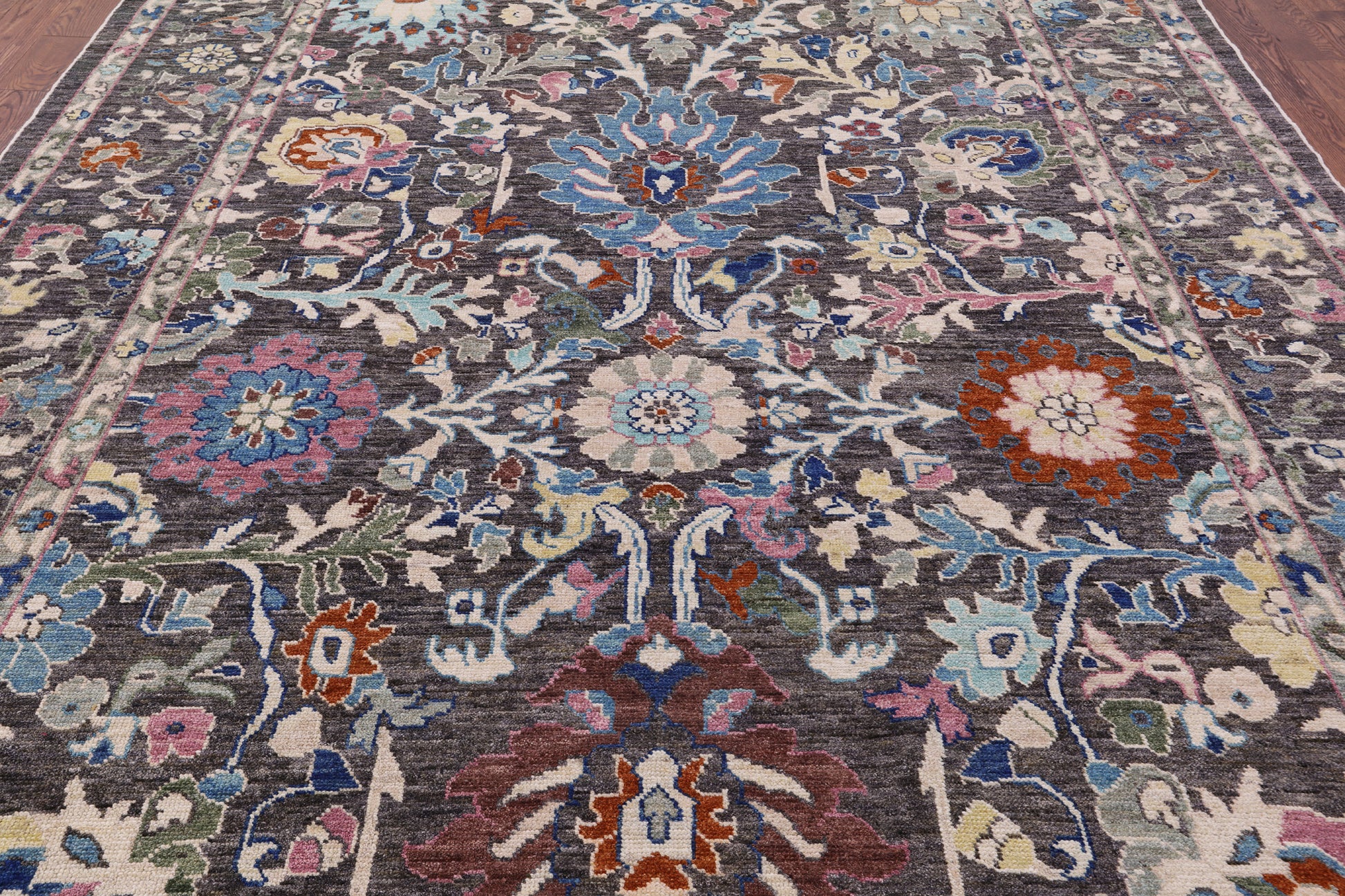 Grey Turkish Oushak Handmade Wool On Wool Rug - 9' 3" X 11' 11" - Golden Nile