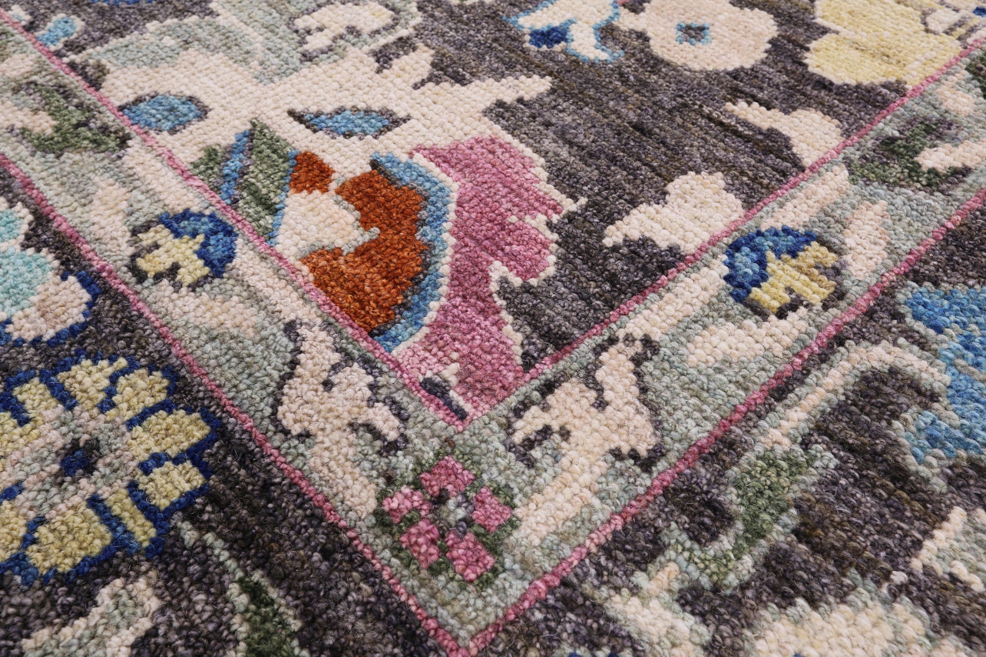 Grey Turkish Oushak Handmade Wool On Wool Rug - 9' 3" X 11' 11" - Golden Nile
