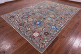 Grey Turkish Oushak Hand Knotted Wool On Wool Rug - 8' 11" X 12' 0" - Golden Nile