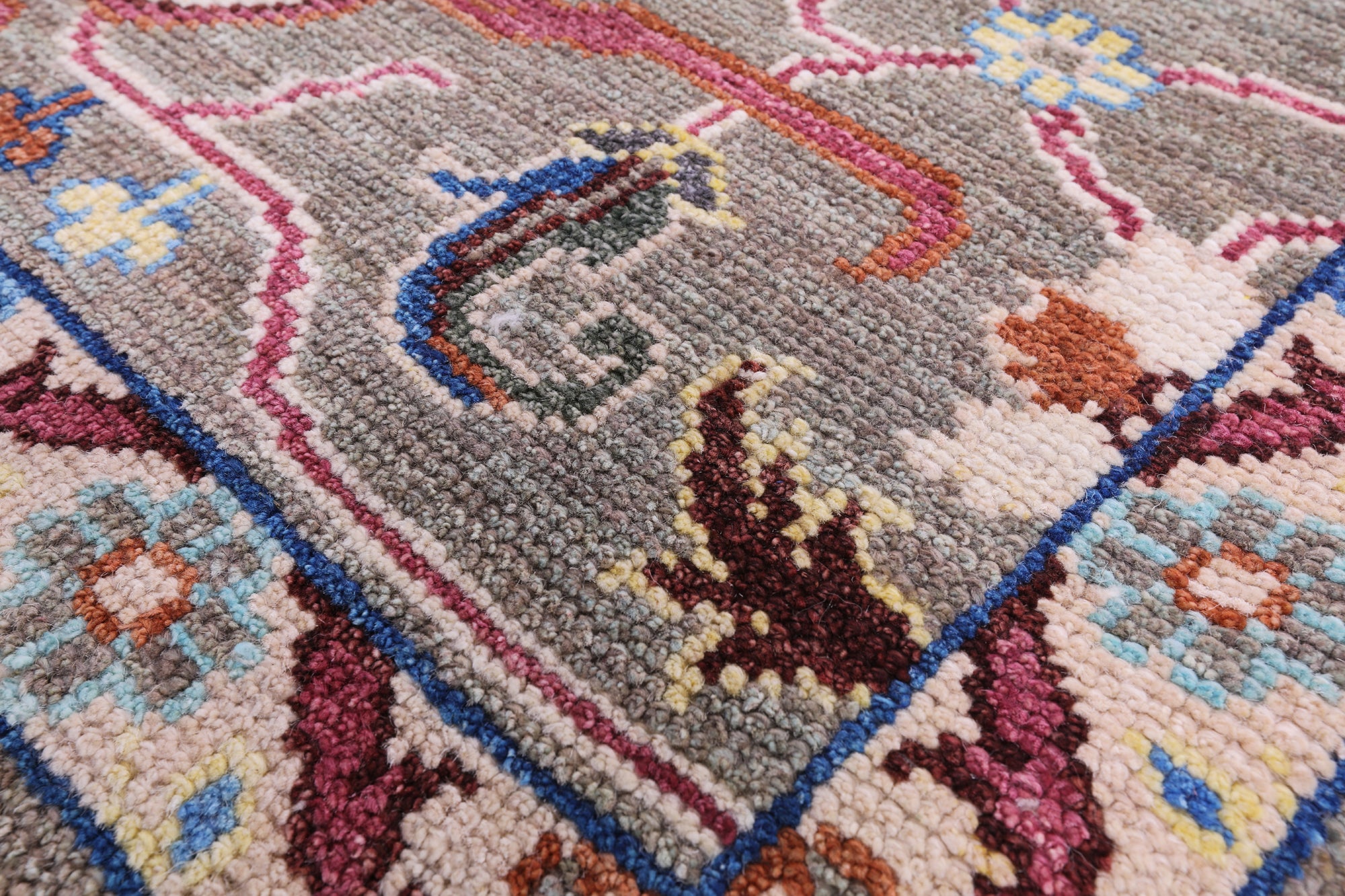 Grey Turkish Oushak Hand Knotted Wool On Wool Rug - 8' 11" X 12' 0" - Golden Nile