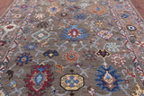 Grey Turkish Oushak Hand Knotted Wool On Wool Rug - 8' 11" X 12' 0" - Golden Nile