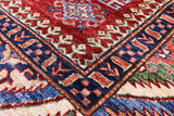 Red Super Kazak Hand Knotted Wool Rug - 5' 8" X 7' 10" - Golden Nile