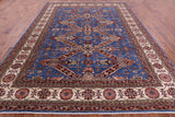 Blue Super Kazak Hand Knotted Wool Rug - 9' 2" X 11' 6" - Golden Nile