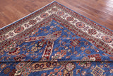 Blue Super Kazak Hand Knotted Wool Rug - 9' 2" X 11' 6" - Golden Nile