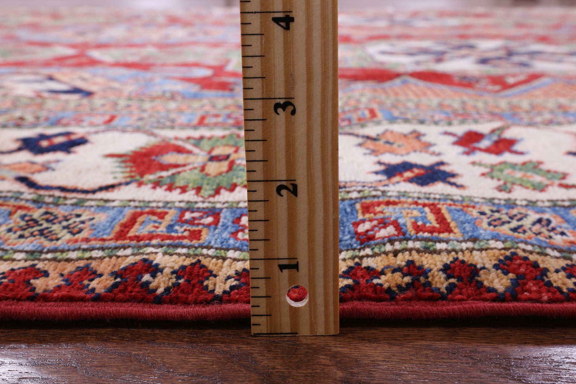 Red Super Kazak Hand Knotted Wool Rug - 8' 1" X 10' 1" - Golden Nile