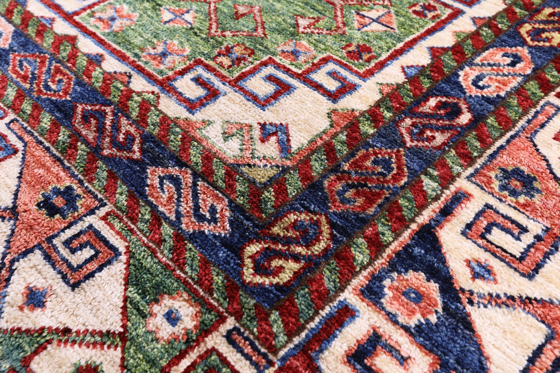 Super Kazak Hand Knotted Wool Rug - 8' 1" X 10' 3" - Golden Nile