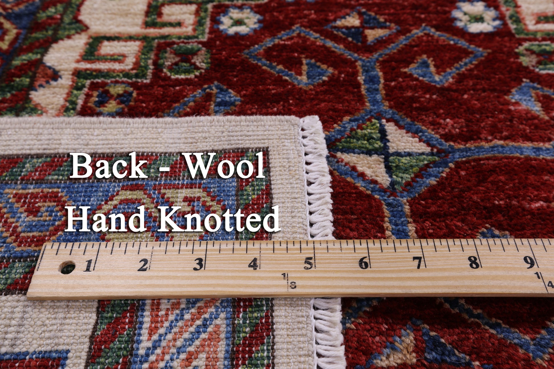 Super Kazak Hand Knotted Wool Rug - 8' 1" X 10' 3" - Golden Nile