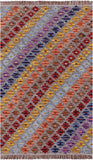 Reversible Kilim Flat Weave Wool Rug - 5' 0" X 8' 0" - Golden Nile